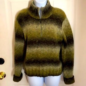 Exofficio green and gray wool sweater size M